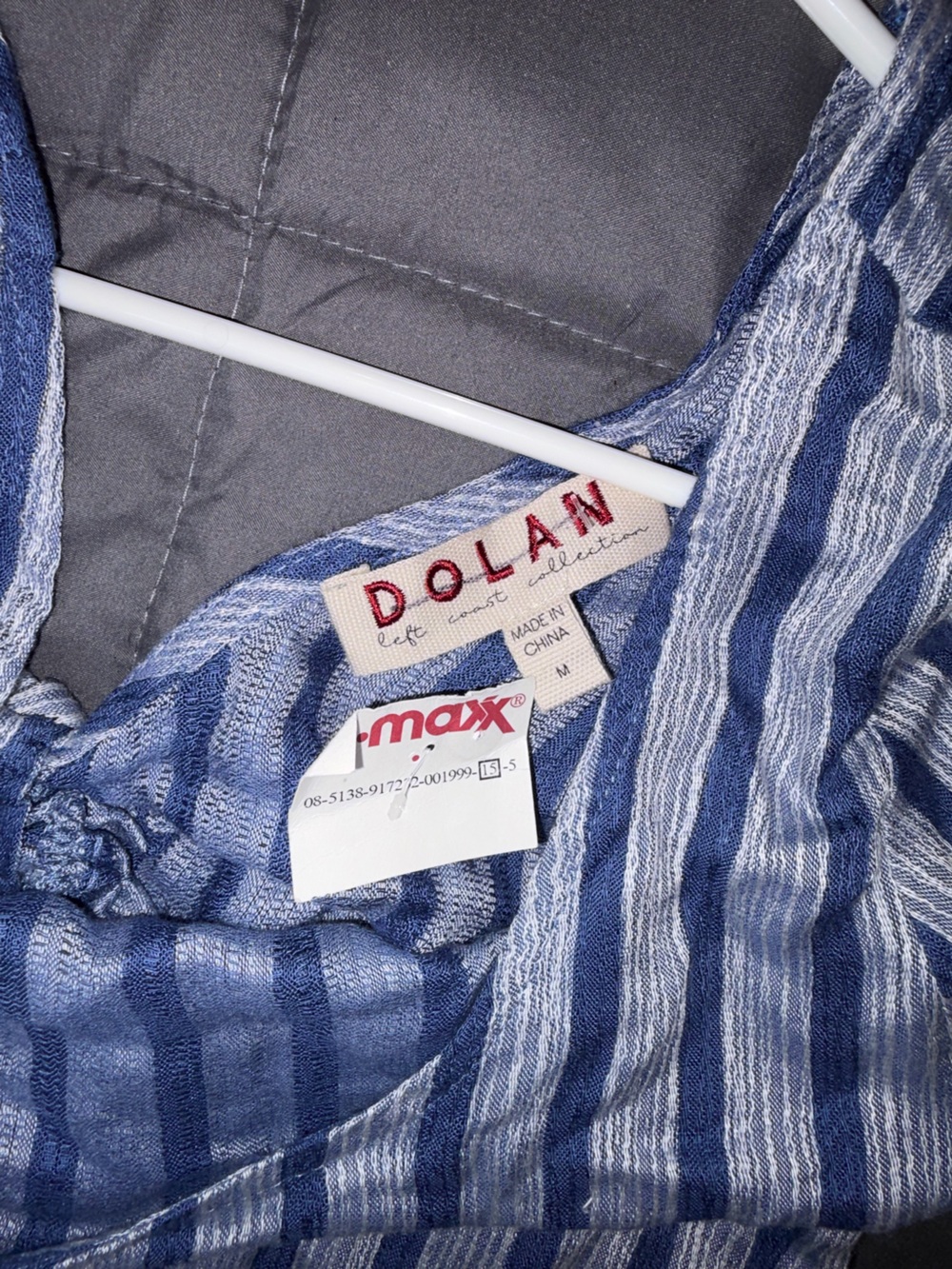 Dolan Left Coast Collection Blue & White Stripe Tie Back Blouse Size M NWT - Picture 5 of 6
